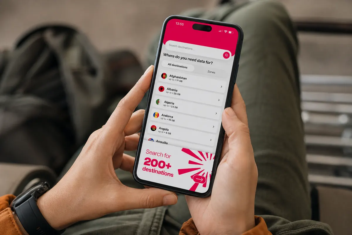A smartphone screen divided in two. On the left, a banking app icon. On the right, an SMS notification for a 2FA security code