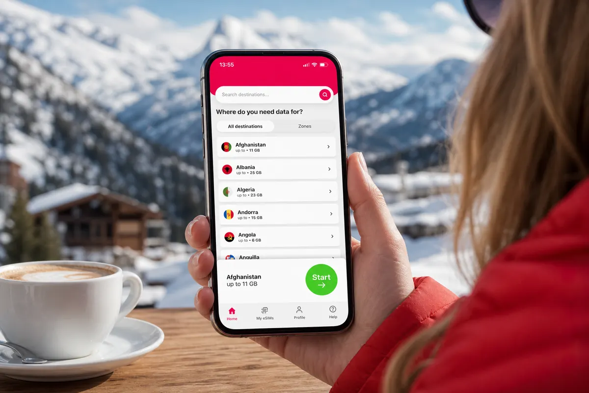 Interface de l'application GoMoWorld montrant le bouton 'Start' vert vif pour ac