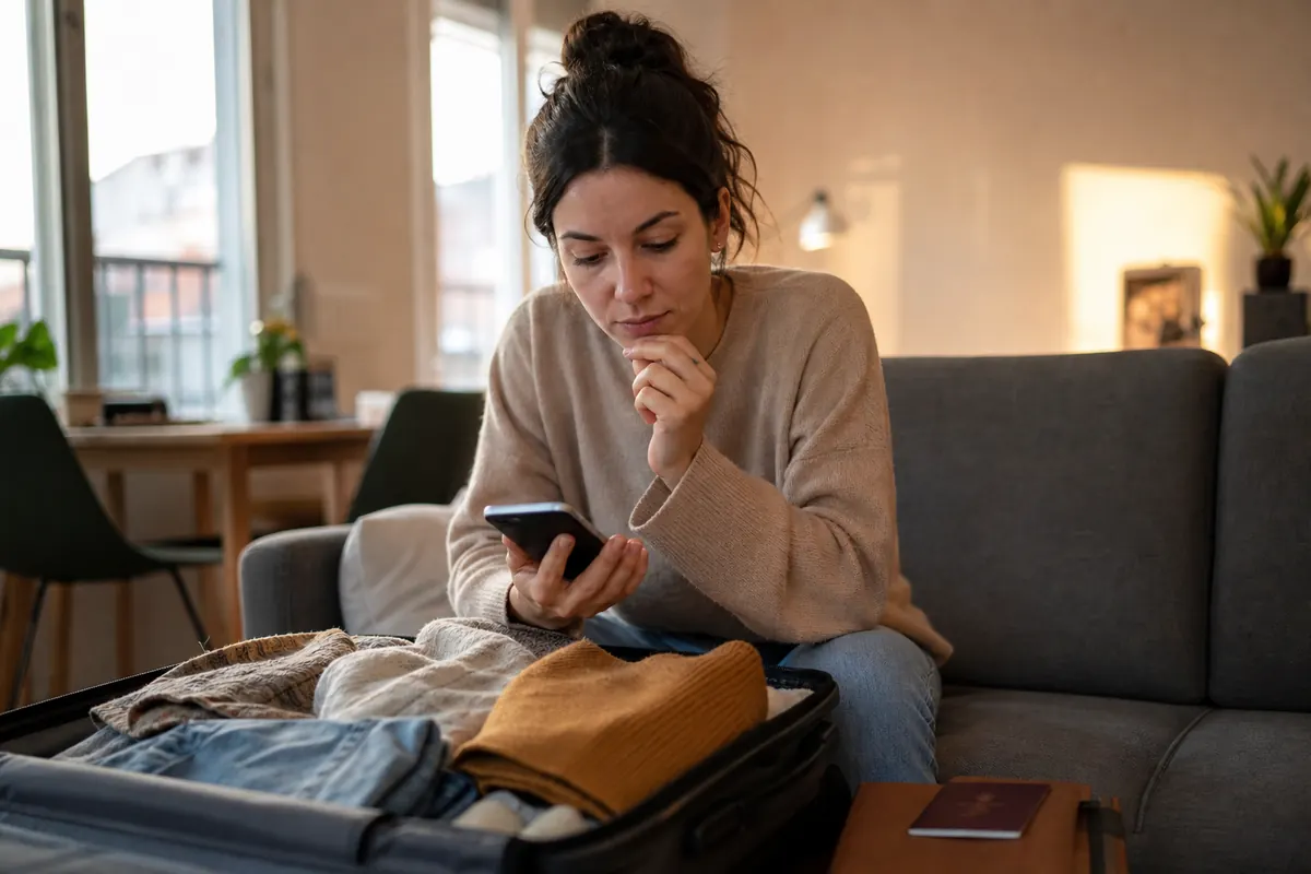 Voyageur au Japon utilisant sereinement son smartphone sans frais d'itinérance.