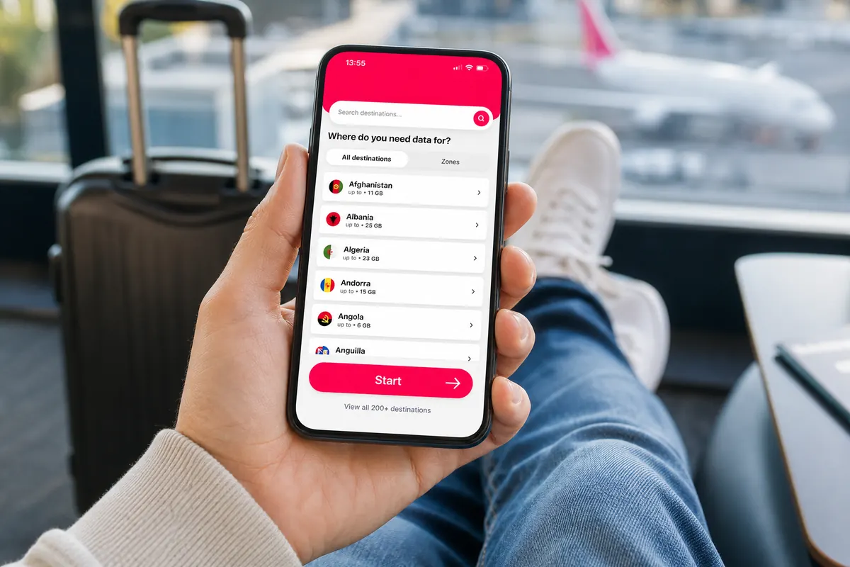 Capture d'écran de l'application GoMoWorld montrant le bouton "Start" pour activ